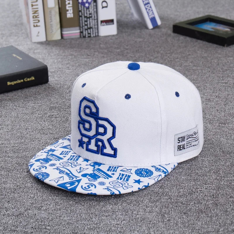 2024 NEW fashion embroidery letter SR baseball cap hip hop hat men and women outdoor sports and leisure flat shade snapback cap