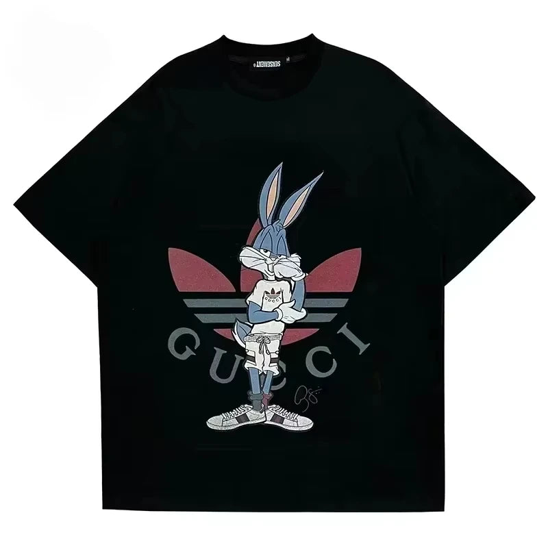 2025 New Summer Fashion Brand Men's Cotton T-shirt Letter-printed Women Short-sleeved Round Neck Loose T-shirt High Quality Tee