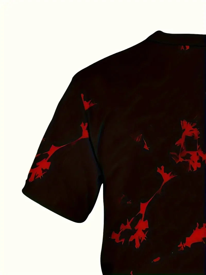 Men's trendy round neck short-sleeved shorts two-piece suit, 3D digital printing high-definition pattern, summer leisure and com