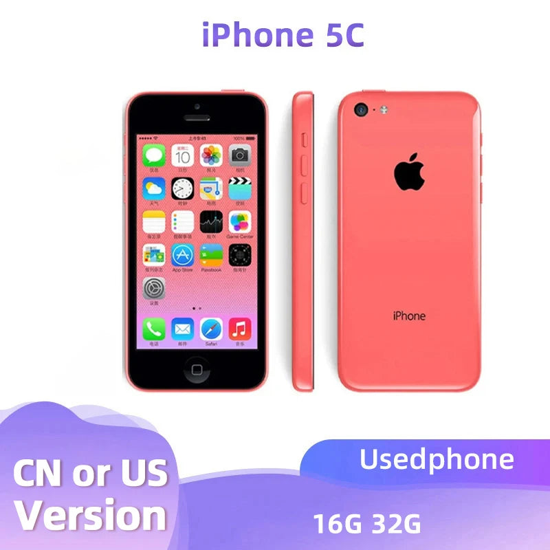 Apple iPhone 5C 3G Smartphone 4.0 Display Dual Core CellPhone GPS IOS  Good condition used phone