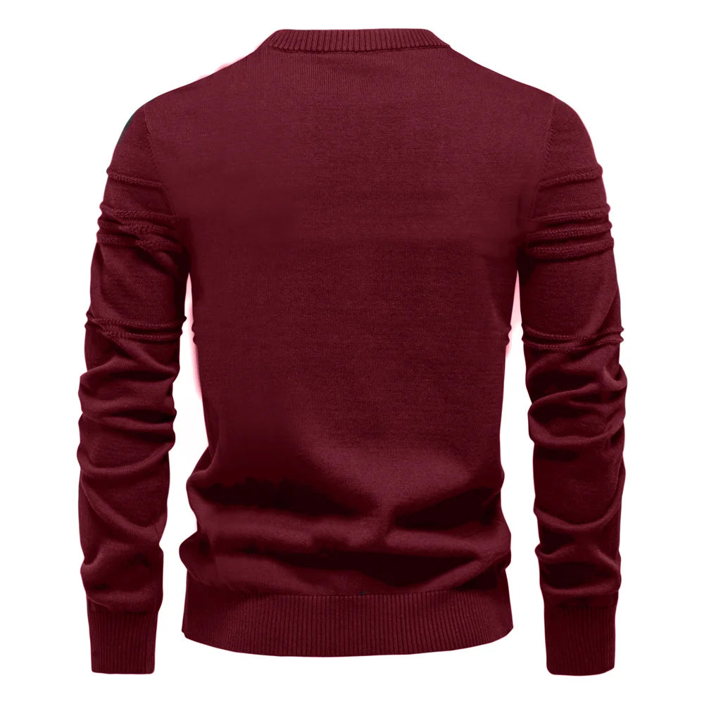 AIOPESON Mens Crewneck Pullover Sweater Knitted Cotton Stripped Quality Autumn Winter Warm Sweaters for Men