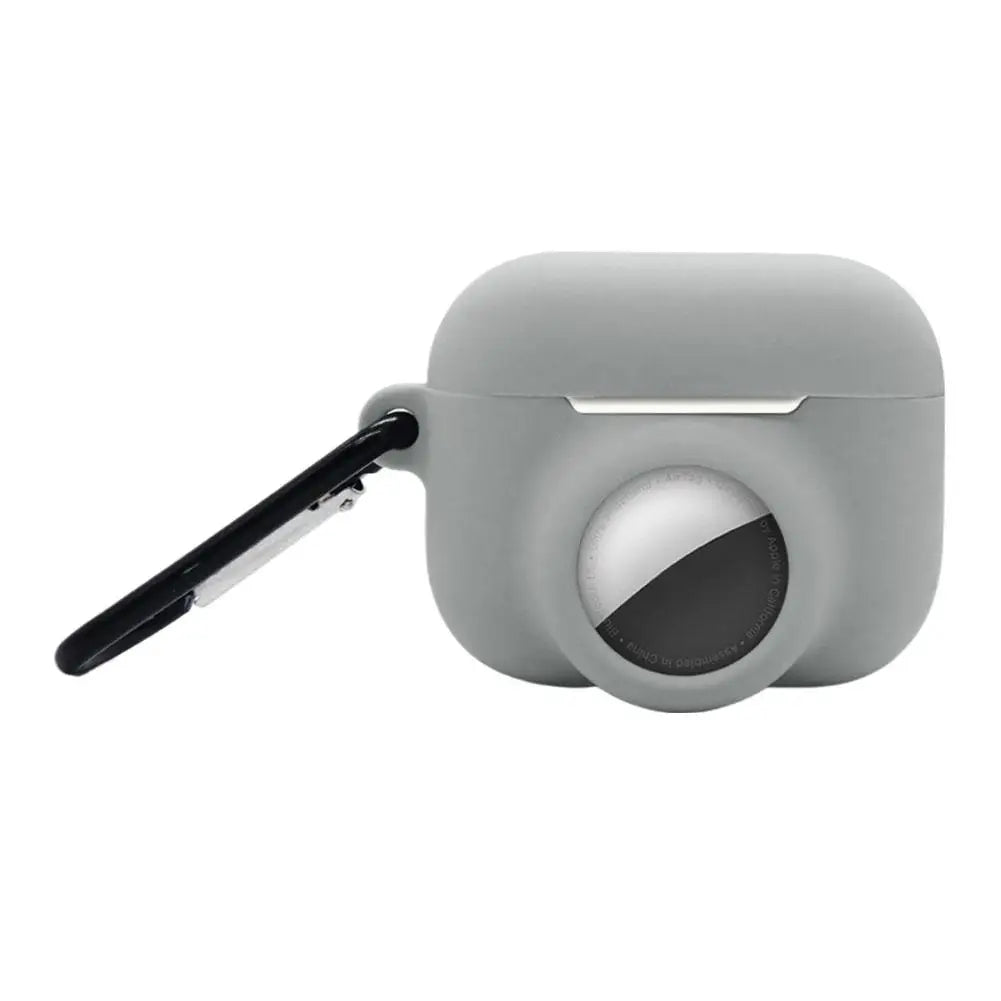 Features Keychain Silicone Case For AirPods Pro 3 For AirTag 2-in-1 Silicone Case Full-wrap Protection Anti-loss Silicone Case