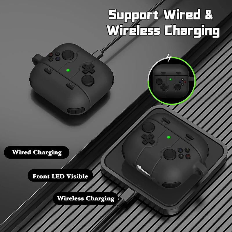 Earphones Case For Apple Airpods 4 3 Cute Cartoon 3D Game Controller Silicone Shockproof Shell Accessories For Air Pods Pro 2 1