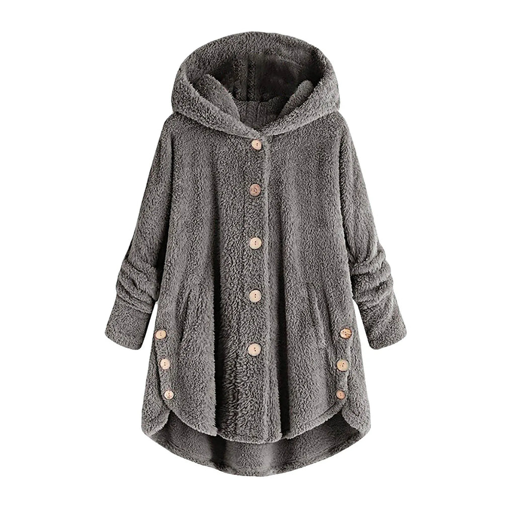 Autumn Winter Coat Women Warm Coat Wool Jacket Female Plush Coat Hooded Jacket New Women's Coats Solid Color Jacket