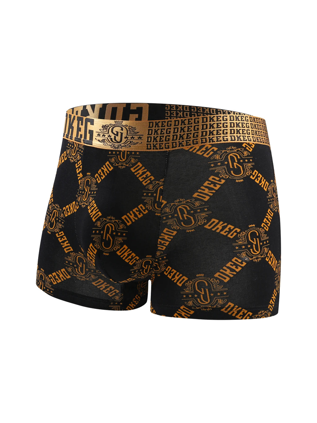 Men's luxurious black gold printed cotton boys' underwear antibacterial breathable boxer shorts 4-pack