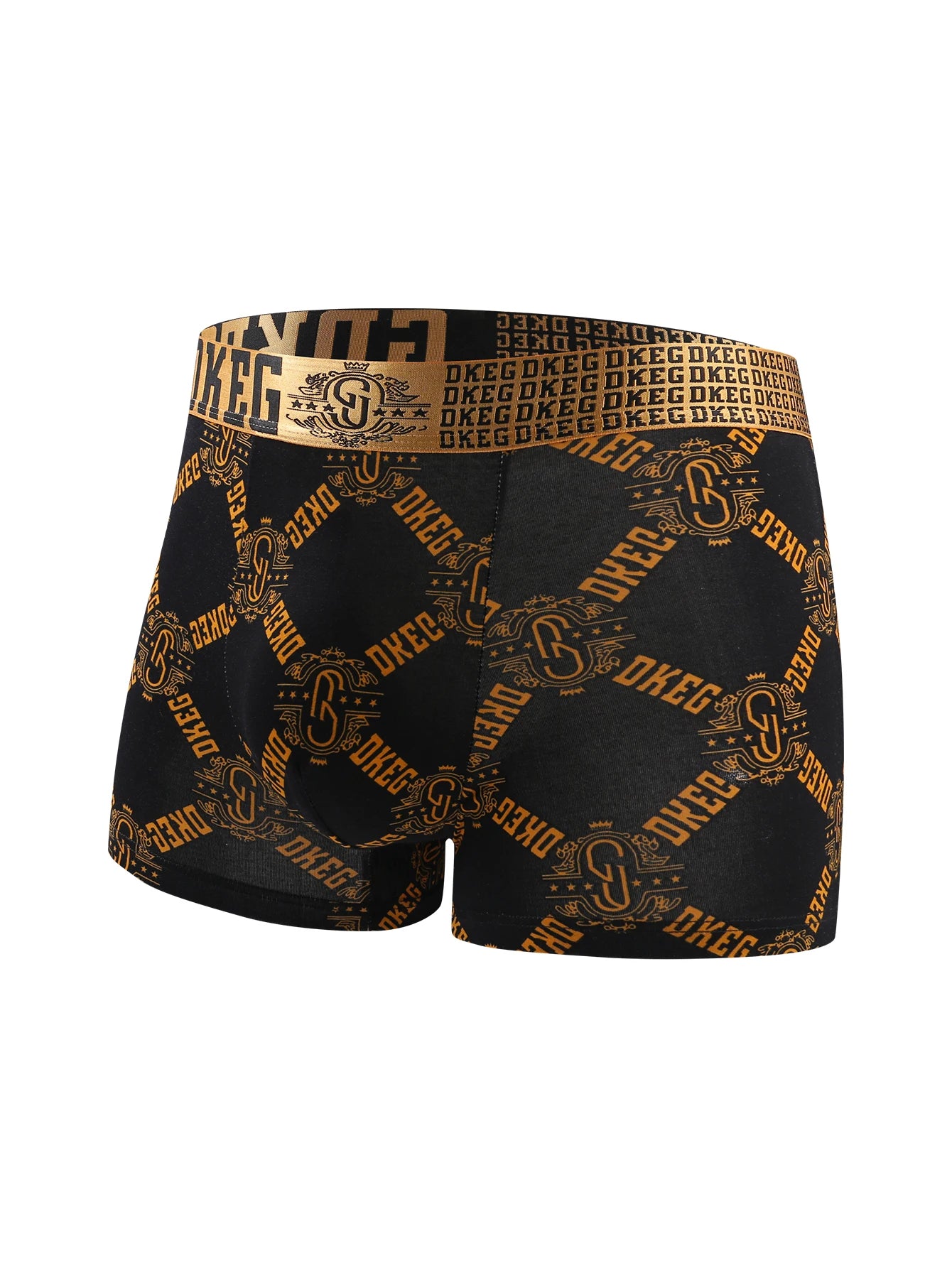 Men's luxurious black gold printed cotton boys' underwear antibacterial breathable boxer shorts 4-pack