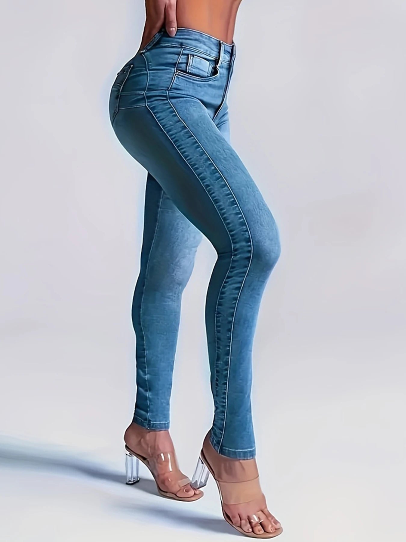 2025 new women's sexy hip lifting tight jeans, high stretch casual comfortable jeans, summer clothing