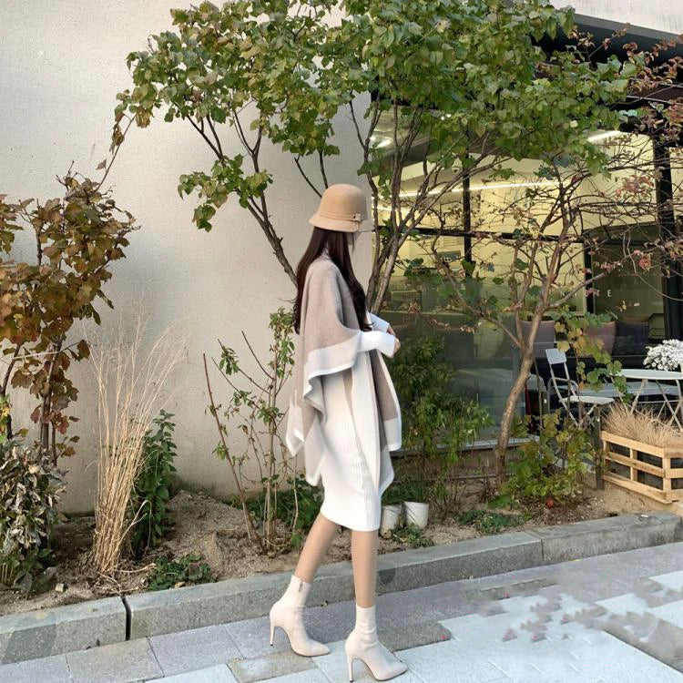 H Han Queen Knitted Turtleneck Sweater Bodycon Dress Bottoming Women Soft Elastic Autumn Winter Midi Party Dresses With Belt
