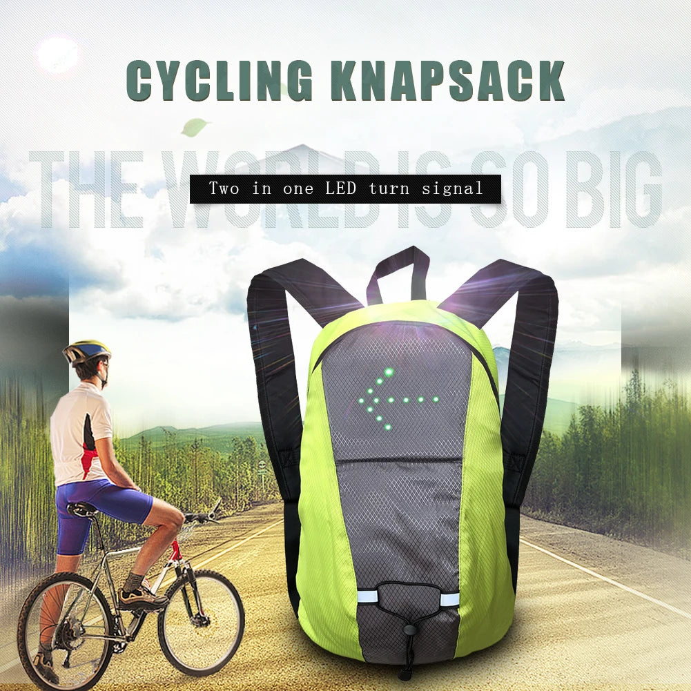 Backpacks Men Bicycle Cycling Bag Wireless Remote LED Turn Signal Light Designer Knapsack Male Rucksuck Men‘s Travel Backpack