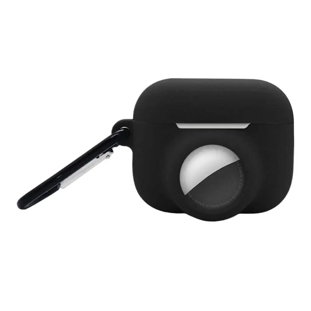 Features Keychain Silicone Case For AirPods Pro 3 For AirTag 2-in-1 Silicone Case Full-wrap Protection Anti-loss Silicone Case
