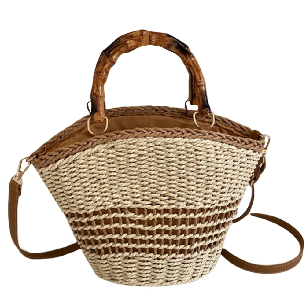 Casual Summer Beach Bag Women Straw Hobo Bag Large Woven Shoulder Bag Clutch Purse for Travel Vacation Shopping
