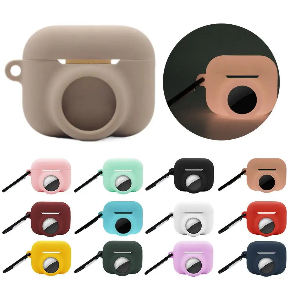 Features Keychain Silicone Case For AirPods Pro 3 For AirTag 2-in-1 Silicone Case Full-wrap Protection Anti-loss Silicone Case