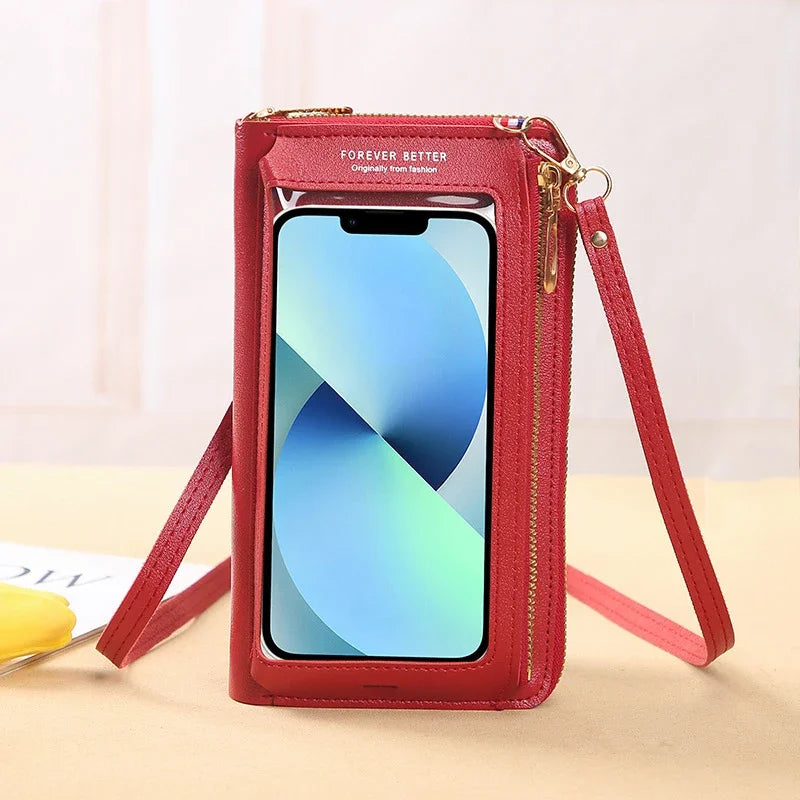 Women Crossbody Bags Touch Screen Cell Phone Purse 2023 Fashion Shoulder Bag Mobile Mini Wallet Card Holder Handbag for Female