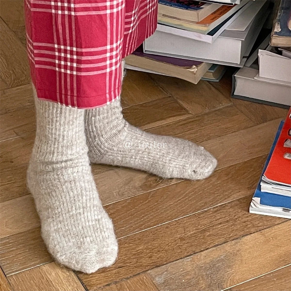 Autumn Winter Thermal Women Socks 9% Wool Cashmere Thicken Warm Long Socks Japanese Style Knitting Harajuku Homewear Crew Socks