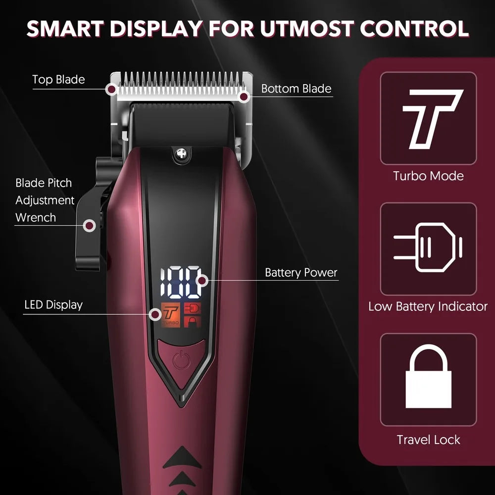 Sejoy Professional  Hair Clippers for Men Trimmers Set for Barber Cordles with LED Display Slick Hair Cut Self-Sharpening Blades