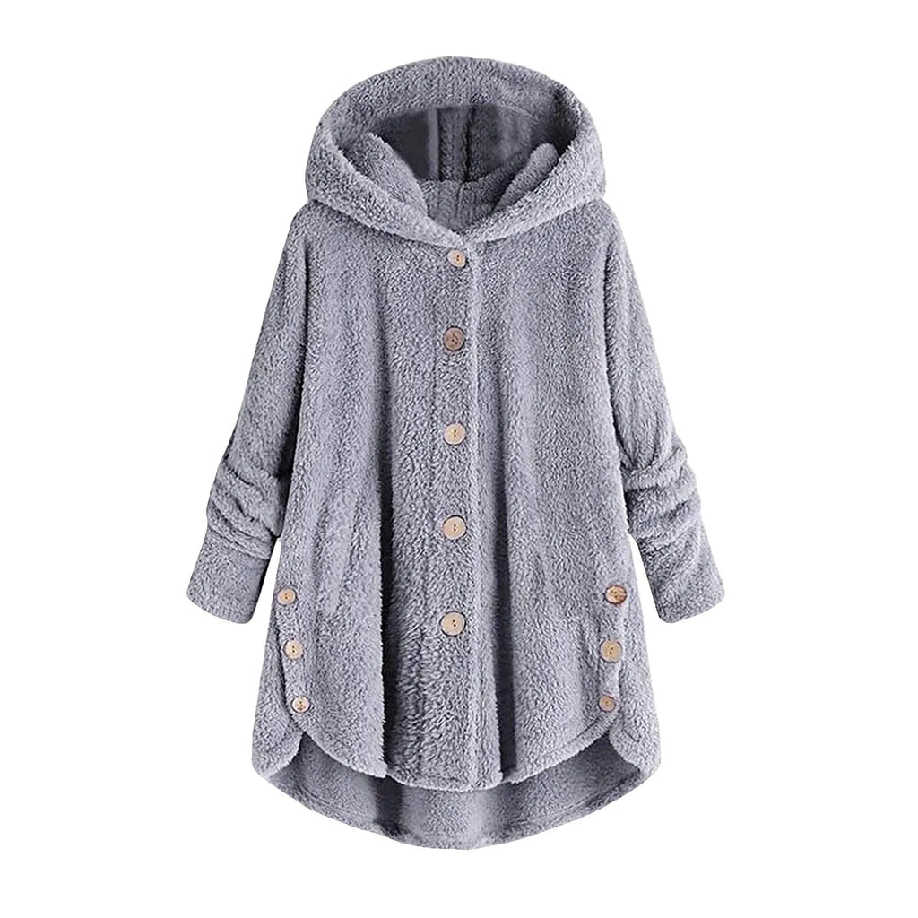 Autumn Winter Coat Women Warm Coat Wool Jacket Female Plush Coat Hooded Jacket New Women's Coats Solid Color Jacket