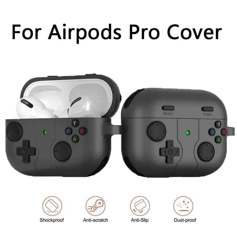 Earphones Case For Apple Airpods 4 3 Cute Cartoon 3D Game Controller Silicone Shockproof Shell Accessories For Air Pods Pro 2 1