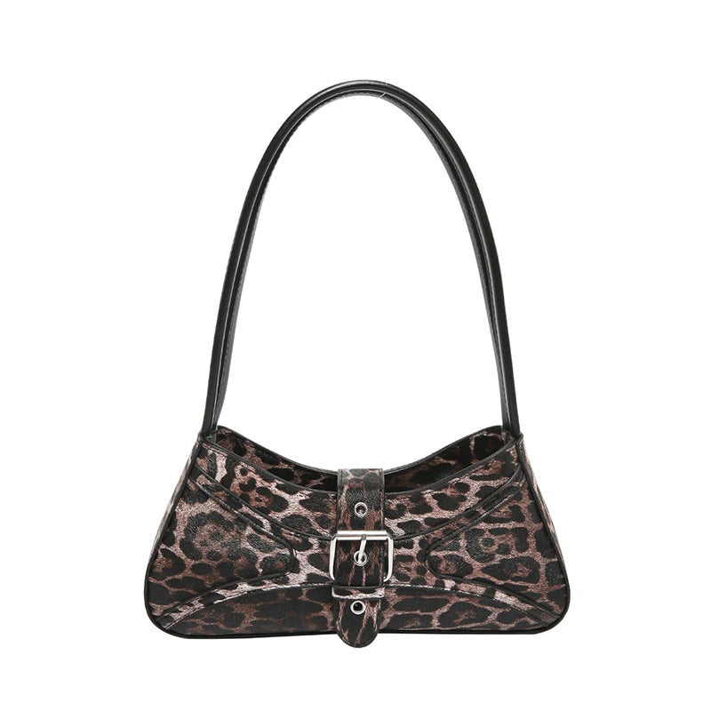Underarm Bag PU Leather Shoulder Bag for Women Leopard Print Handbag Clutch Purse Work Shopping Bag
