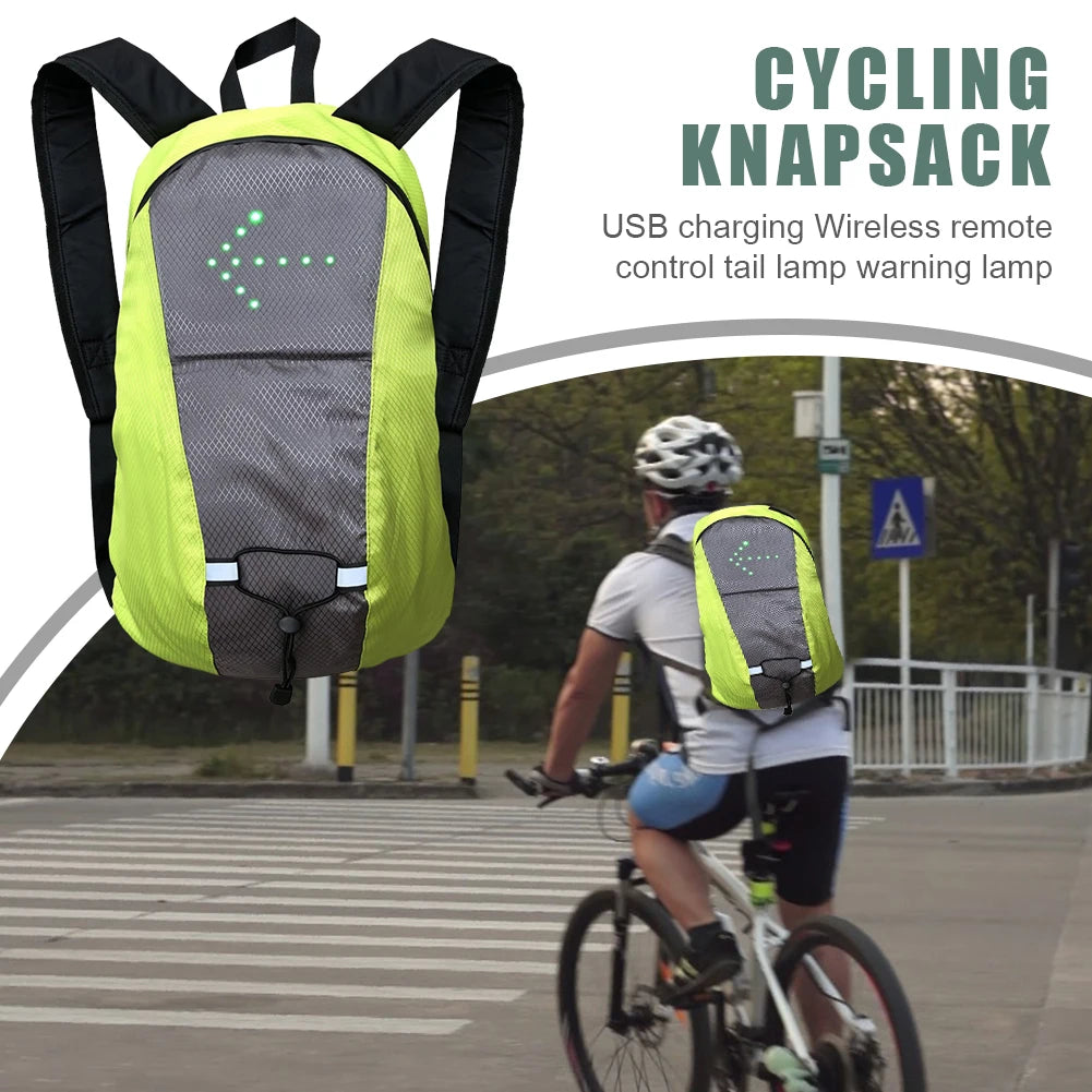 Backpacks Men Bicycle Cycling Bag Wireless Remote LED Turn Signal Light Designer Knapsack Male Rucksuck Men‘s Travel Backpack