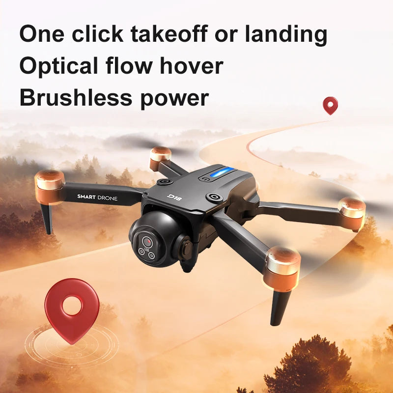2025 New D18 Drone with 8K HD 150° Electric dual camera Angle Obstacle Avoidance Foldable Quadcopter for Aerial Photography Toy