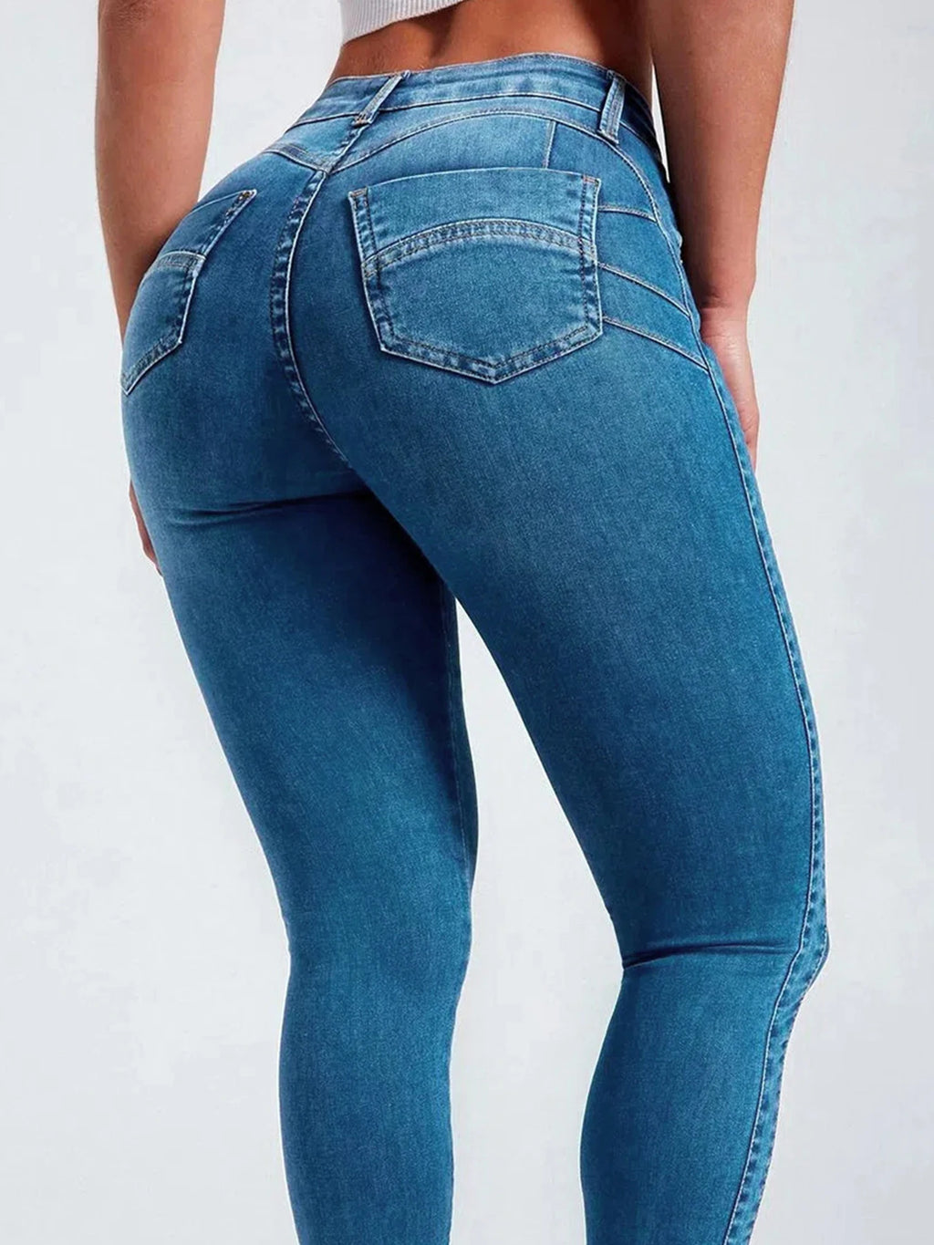 2025 new women's sexy hip lifting tight jeans, high stretch casual comfortable jeans, summer clothing
