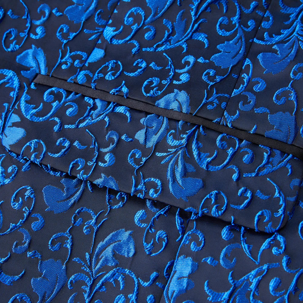 Men's Paisley Tuxedo Jacket One Button Dress Suit Jacket Floral Blazer for Dinner Party Prom Wedding