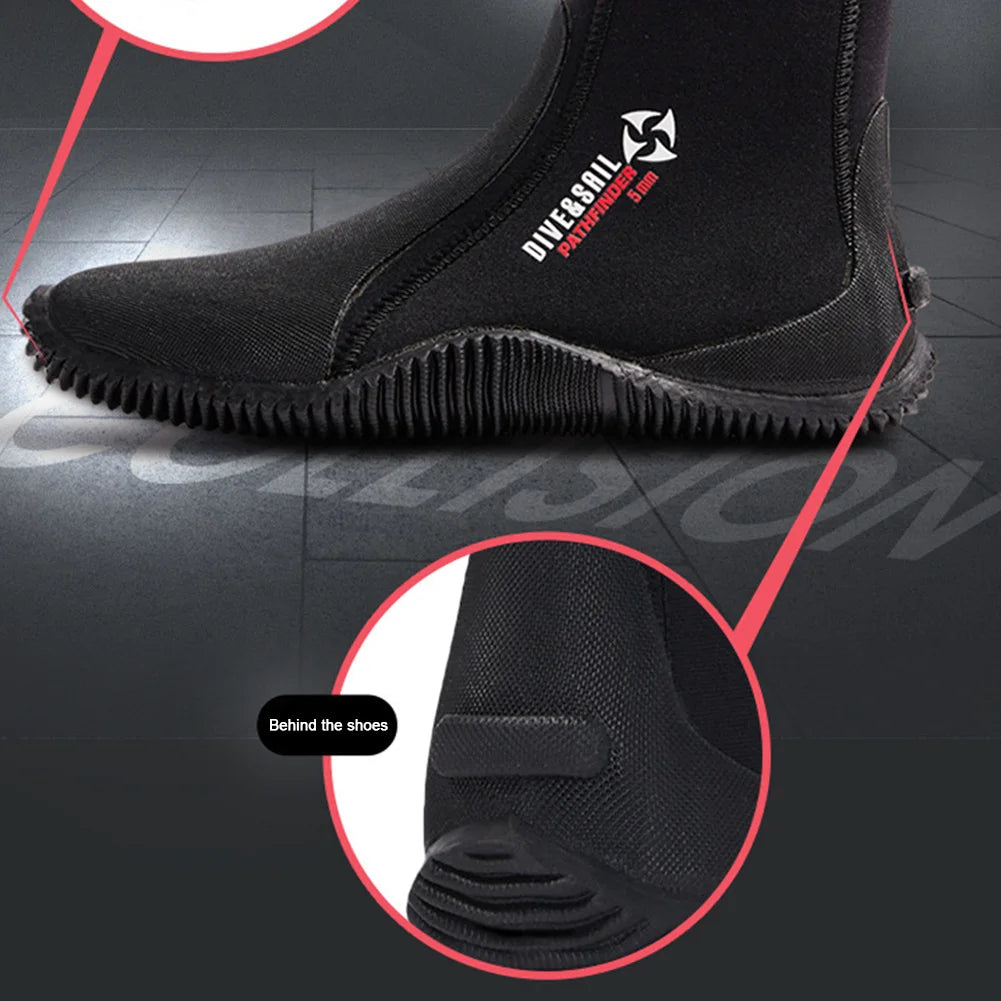 5MM Neoprene Diving Boots Wetsuit Water Shoes Non-slip Beach Water Boots Unisex Waterproof Snorkeling Fin Sock For Water Sport