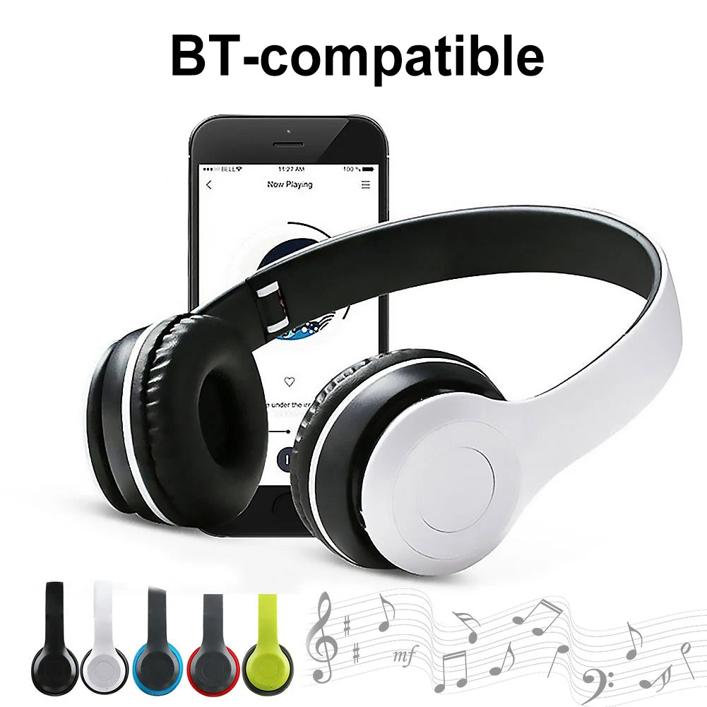 P47 Wireless Over Ear Headset Noise Cancelling Bluetooth-Compatible 5.0 Game Headset Card Mp3 Player Built-in Mic for Smartphone