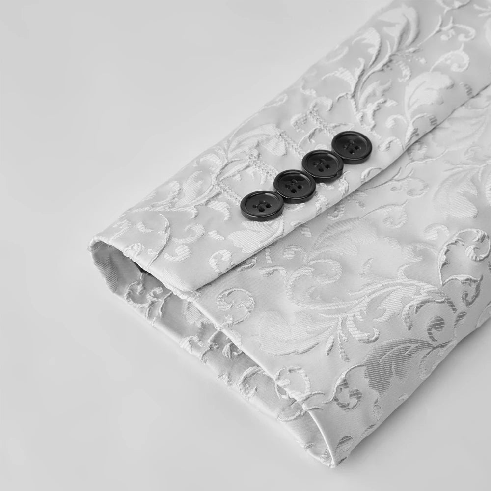 Men's Paisley Tuxedo Jacket One Button Dress Suit Jacket Floral Blazer for Dinner Party Prom Wedding