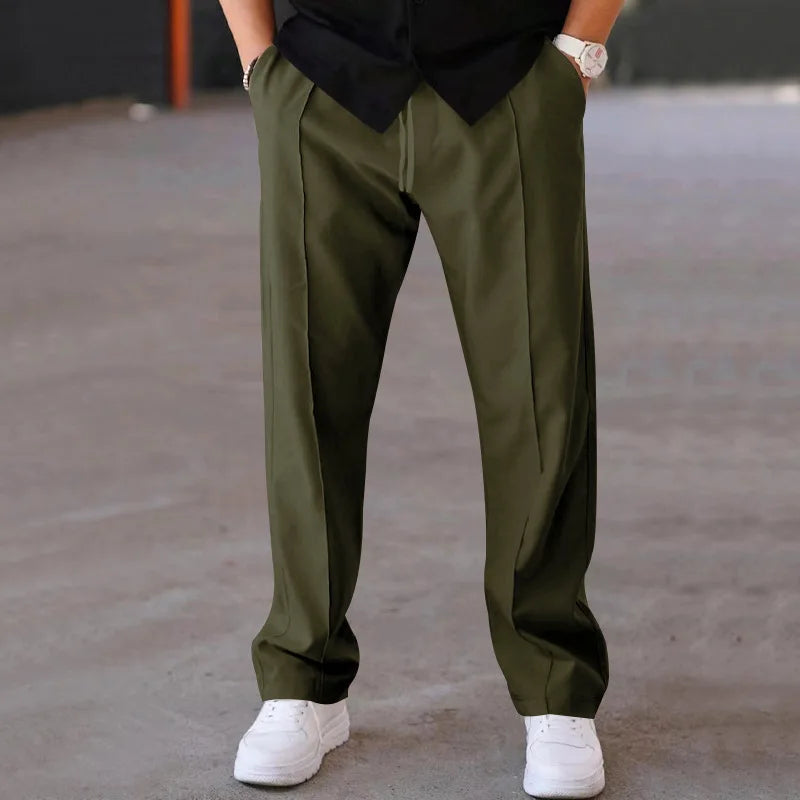 2025 New Thin Pants Men's Spring/Summer Loose Straight Leg Sports Casual Pants American Oversize Long Leg Pants