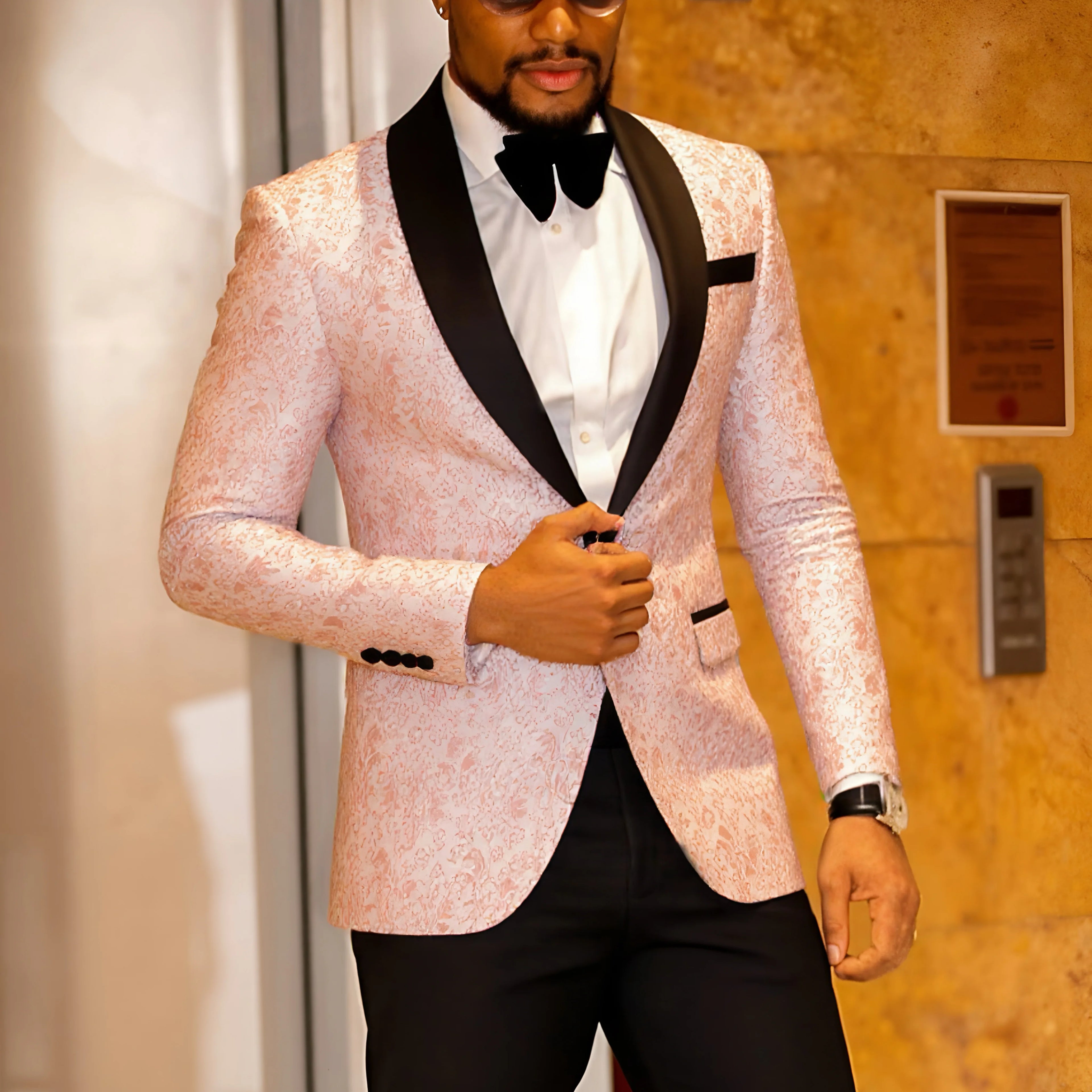 Men's Paisley Tuxedo Jacket One Button Dress Suit Jacket Floral Blazer for Dinner Party Prom Wedding