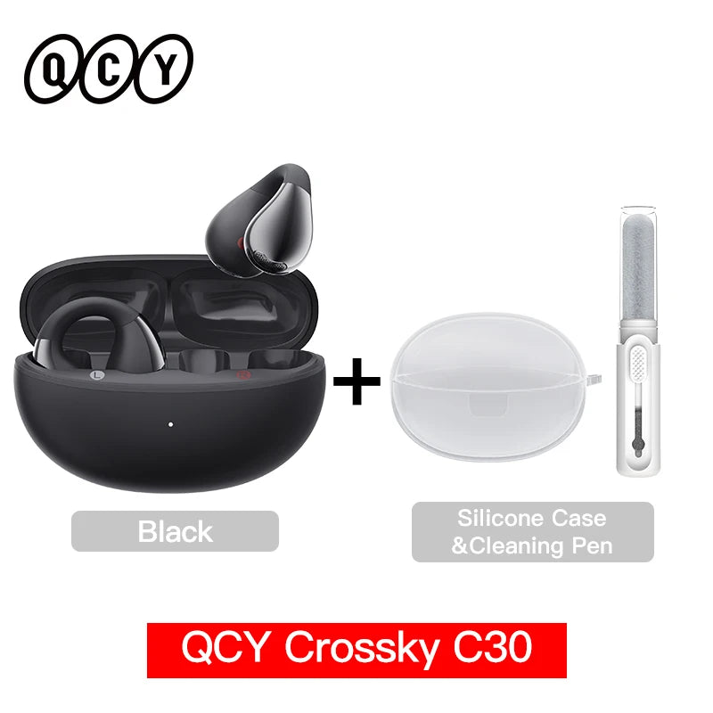QCY Crossky C30 Wireless Earphones Bluetooth 5.4 Ear clip TWS Sports Earbuds Open Ear Earclip Dual-Connection Headphone