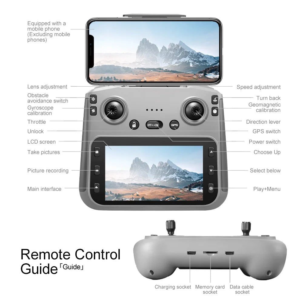 For Xiaomi V198 MAX GPS Drone  8K HD Aerial Photography Dual Camera Brushless Quadrotor Laser Obstacle Avoidance  Aerial Optical