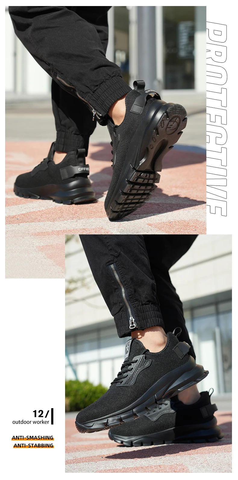 Soft-soled, comfortable, anti-smash, anti-puncture and breathable safety shoes