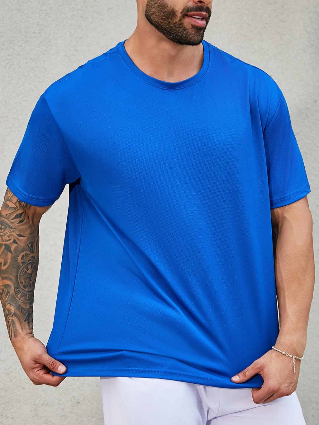 4-piece men's short sleeved T-shirt moisture wicking sun protection UV protection UPF SPF sports T-shirt casual style