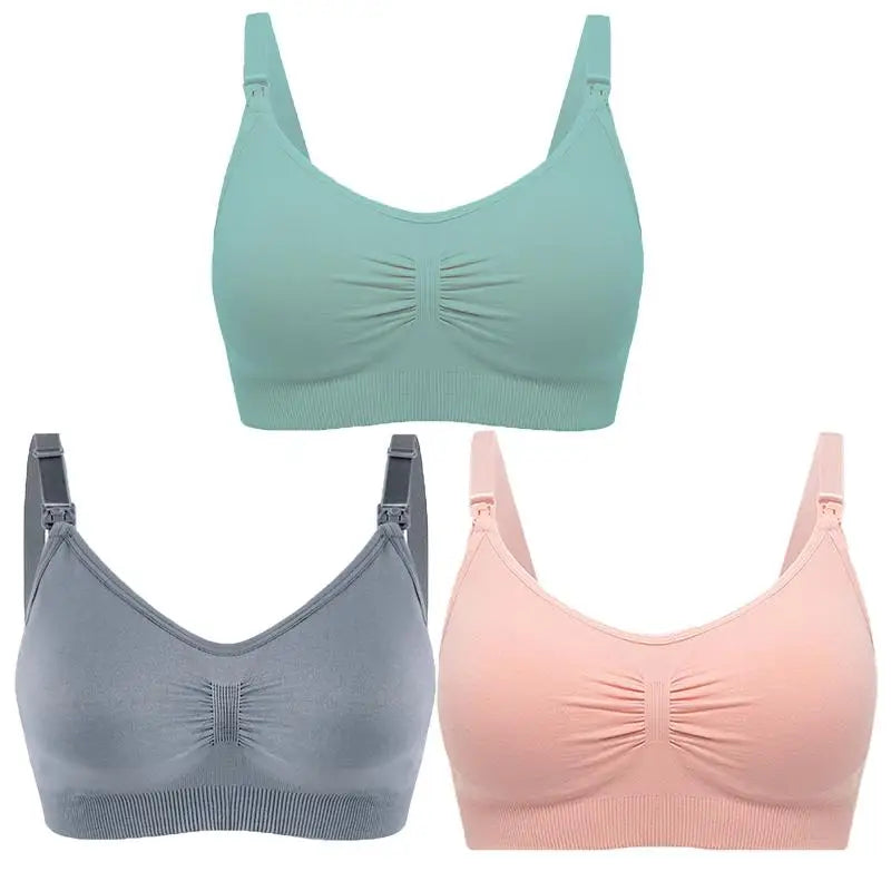 3pcs/Set High Quality Maternity Nursing Bras Cotton Breastfeeding Pregnant Underwear Seamless Large Size Breathable Bra Push Up