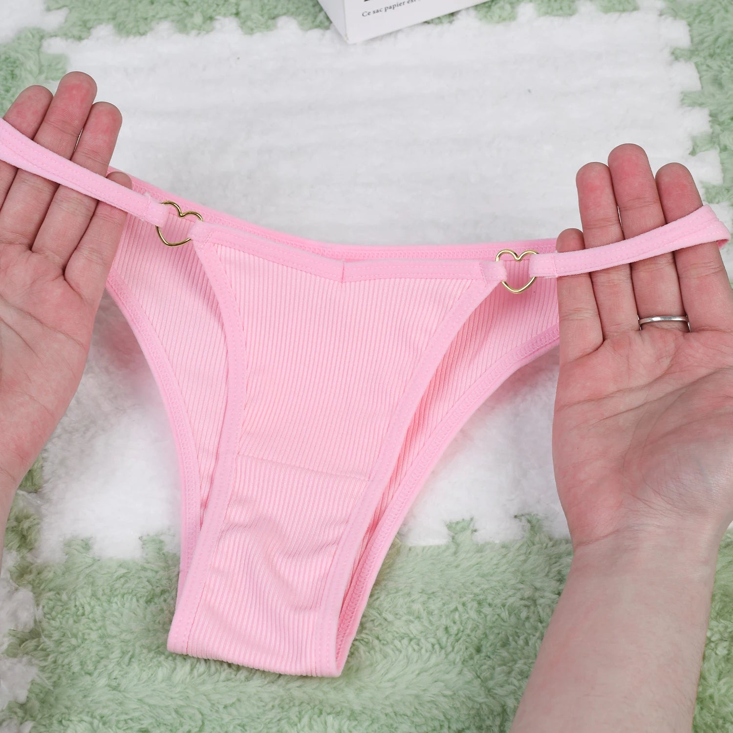 7Pcs Soft Women's Thong Cotton Underwear Set Ribbed Sexy Low-rise Seamless Underwear Breathable And Comfortable