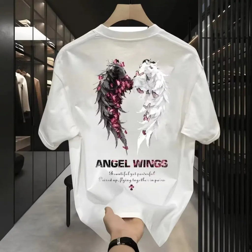 2025 new hot style casual high-end men's short-sleeved T-shirt 2025 summer 100% cotton T-shirt trendy brand all-match top
