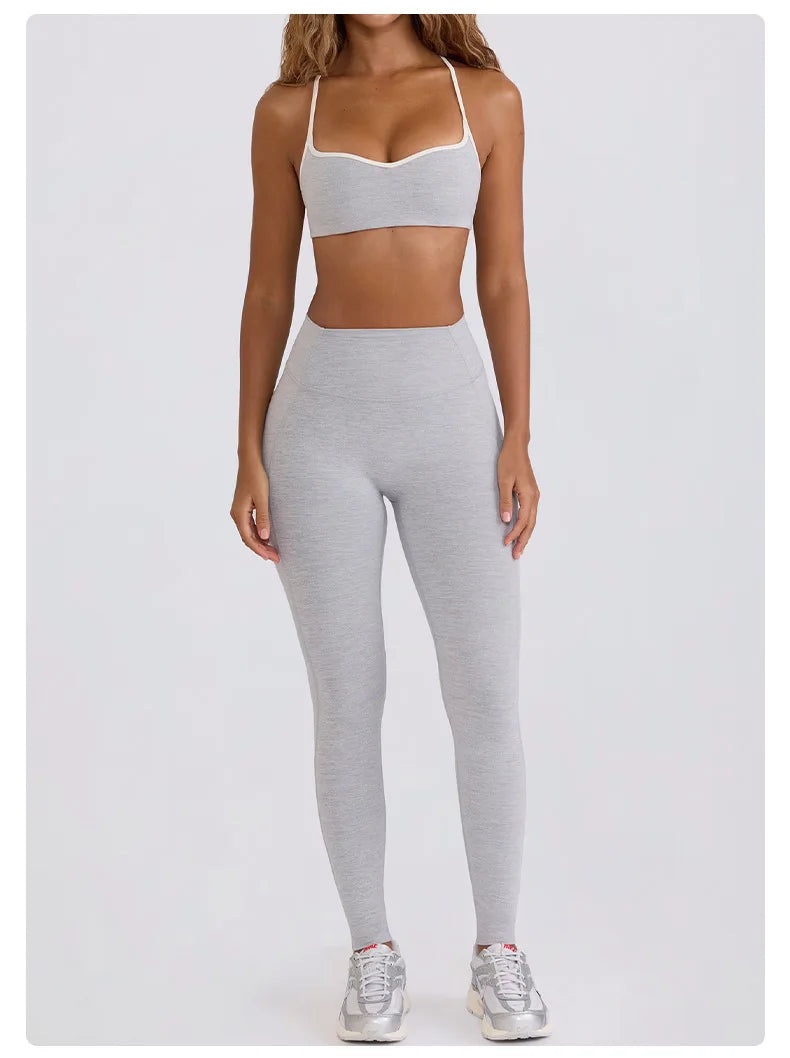 2 Pieces Tracksuit Women Yoga Set Nude Feeling Workout Set Gym Clothes Push Up Fitness Running Sportwear Sport Bra Leggings Suit