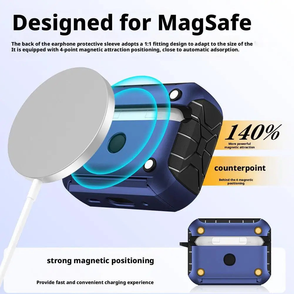 for Airpods Pro 3 (2025) Case with Secure Lock Automatic Pop-up Full Protective Hard Cover with Keychain for AirPods Pro 3