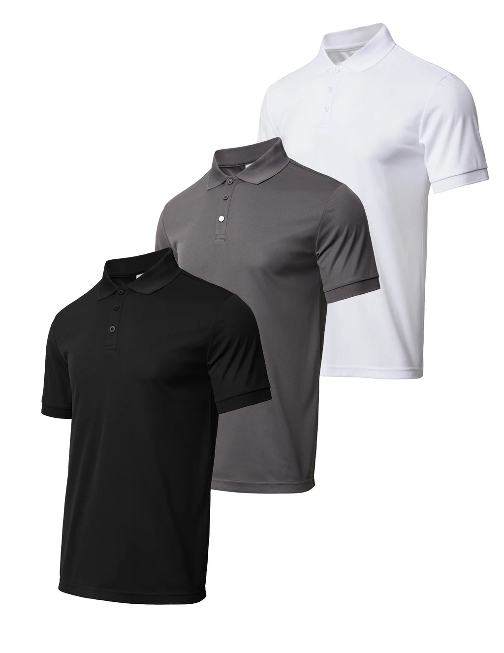 3-piece men's quick drying short sleeved casual sports golf shirt moisture wicking casual fitness top