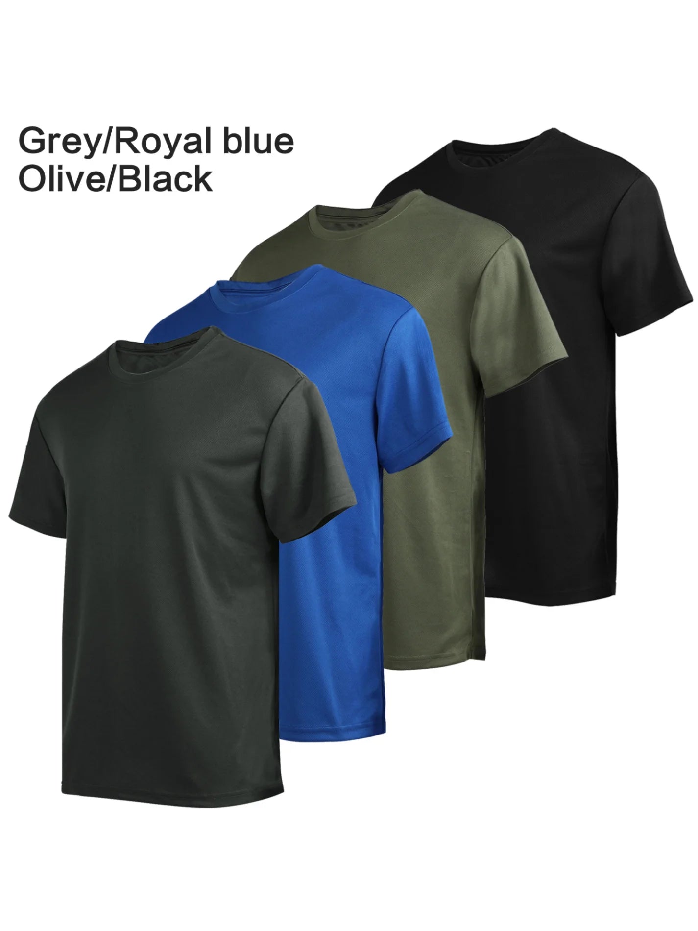 4-piece men's short sleeved T-shirt moisture wicking sun protection UV protection UPF SPF sports T-shirt casual style