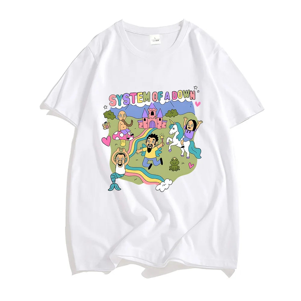2025 System of A Down Band T-shirt Cotton Soft Summer Tee Shirt Men Women Fashion Tshirt Male Rock Music Streetwear Tees Tops