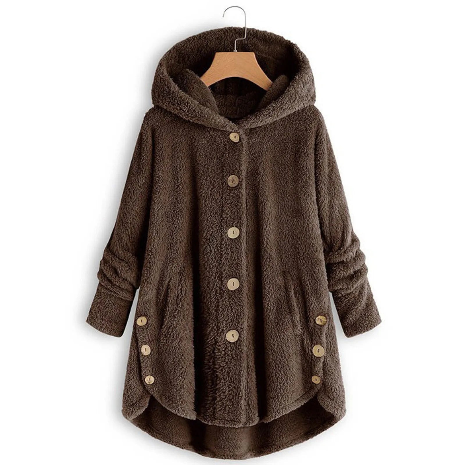 Autumn Winter Coat Women Warm Coat Wool Jacket Female Plush Coat Hooded Jacket New Women's Coats Solid Color Jacket