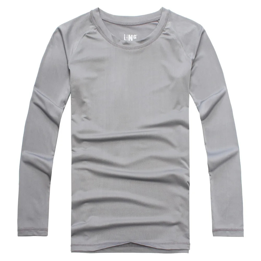 Men Long Sleeve Compression Under Base Layer T-Shirt Sport Fitness Underwear Tops Undershirts Warm Elastic Long Johns Inner Wear
