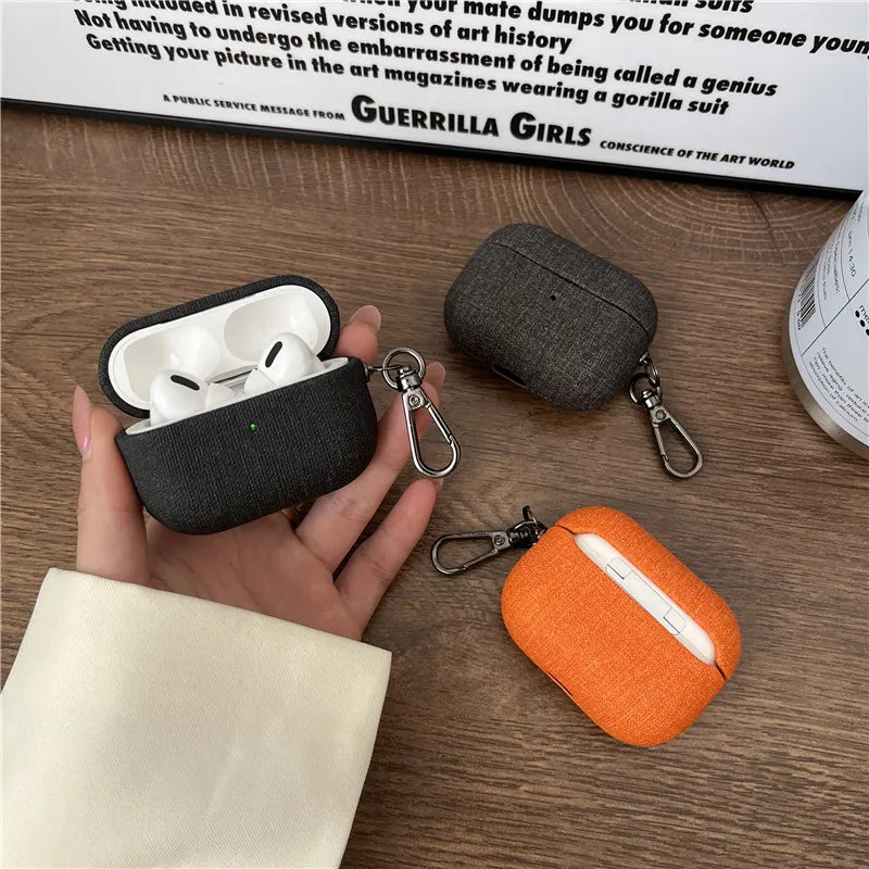 Luxury Case For Airppods Pro 2 PU Fabric AirPods Pro 2022 airpod 3 Earphone Accessories With Buckle for Airpods Pro 2nd Cases