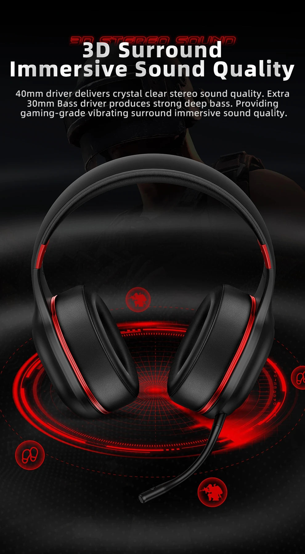 Kofire UG-05 Gaming Headphones 2.4G BT5.0 Wireless Headset With Mic RBG Light Vibration Bluetooth Earphone For PS4 PS5 PC Switch
