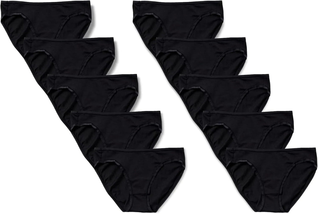 Amazon Essentials Women's Cotton Bikini Brief Underwear (Available in Plus Size), Multipacks