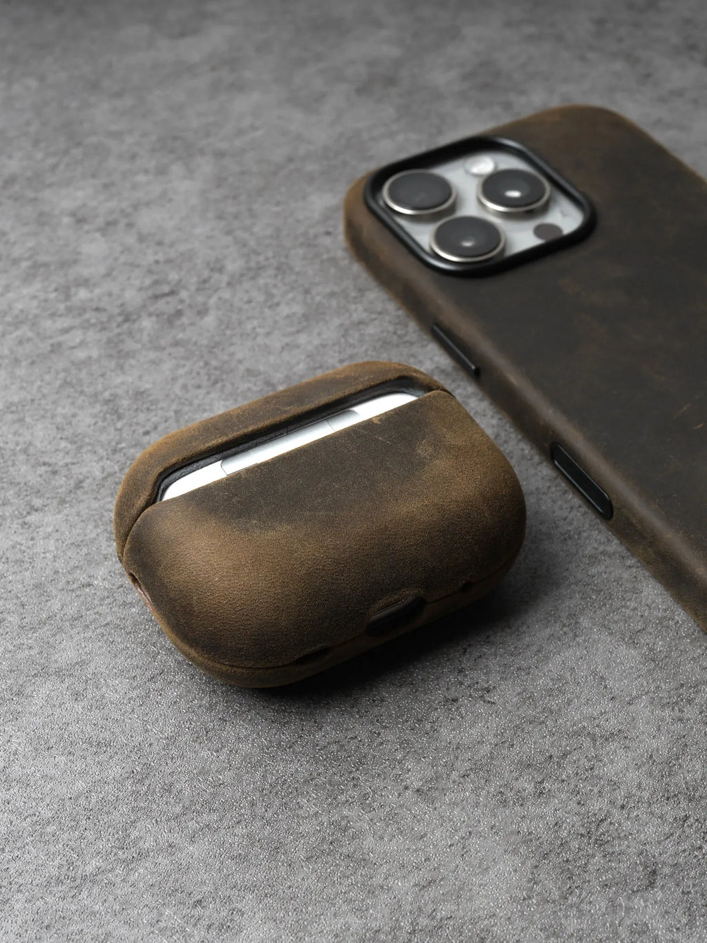 YMW Crazy Horse Genuine Leather Case for AirPods Pro 3 2 Luxury Cowhide Cases Wireless Bluetooth Headset Cover