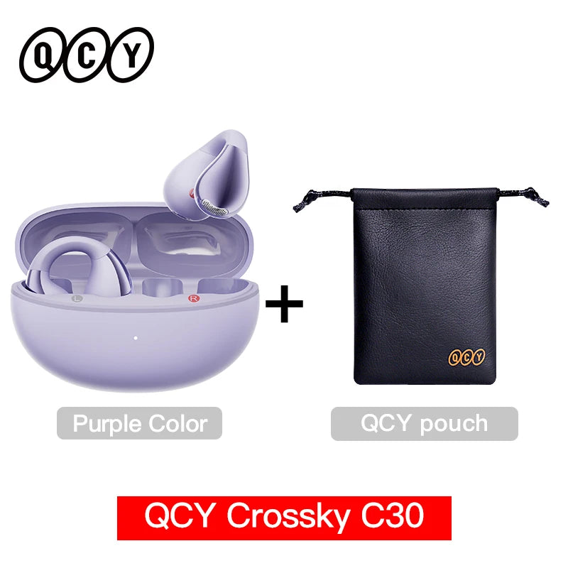 QCY Crossky C30 Wireless Earphones Bluetooth 5.4 Ear clip TWS Sports Earbuds Open Ear Earclip Dual-Connection Headphone